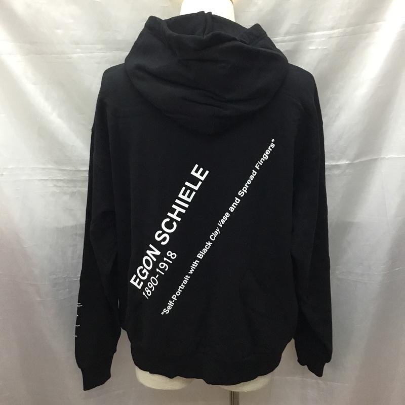 モンキータイム MONKEY TIME パーカー 長袖 8312-499-1109-0950 EGON SCHIELE エゴン シーレ プルオーバー タグ付き 2 プリント 黒 / ブラック /  メンズ USED 古着 中古 10114827