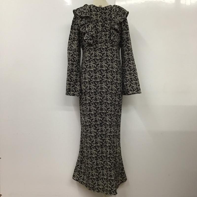 ミスティック mystic ワンピース ロングスカート 長袖ロングワンピース フレアワンピース 総柄ワンピース 2 総柄 黒 / ブラック / X 白 / ホワイト /  レディース USED 古着 中古 10116362