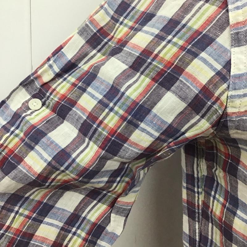 トミーヒルフィガー TOMMY HILFIGER シャツ、ブラウス 長袖 0887852408 ボタンダウン リネン タグ付き チェック M ワンポイント マルチカラー / マルチカラー /  メンズ USED 古着 中古 10112671