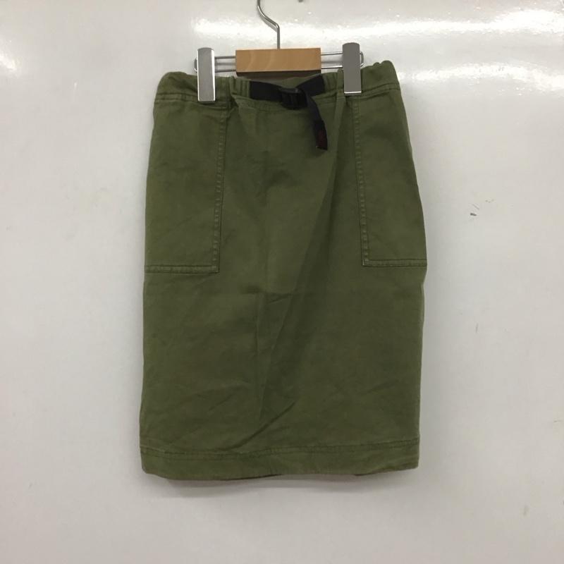 グラミチ GRAMICCI スカート ひざ丈スカート 140cm 無地 カーキ / カーキ /  ガールズ USED 古着 中古 10140374