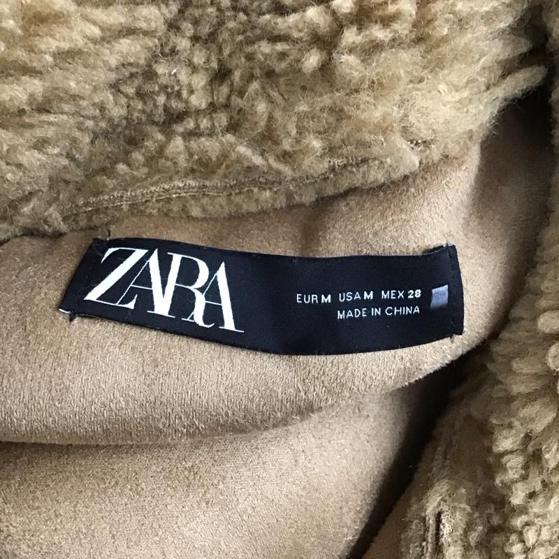 ザラ ZARA ジャケット、上着 ジャケット、ブレザー ジップアップジャケット ジャンパー ジャケット カジュアルジャケット アウター M 無地 茶 / ブラウン /  レディース USED 古着 中古 10124565