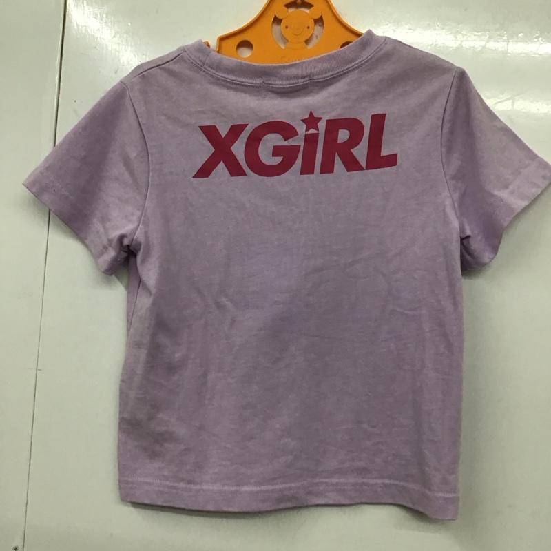 エックスガール X-girl Tシャツ 半袖 半袖カットソー プリントTシャツ クルーネックカットソー 110cm プリント 紫 / パープル /  ガールズ USED 古着 中古 10117504
