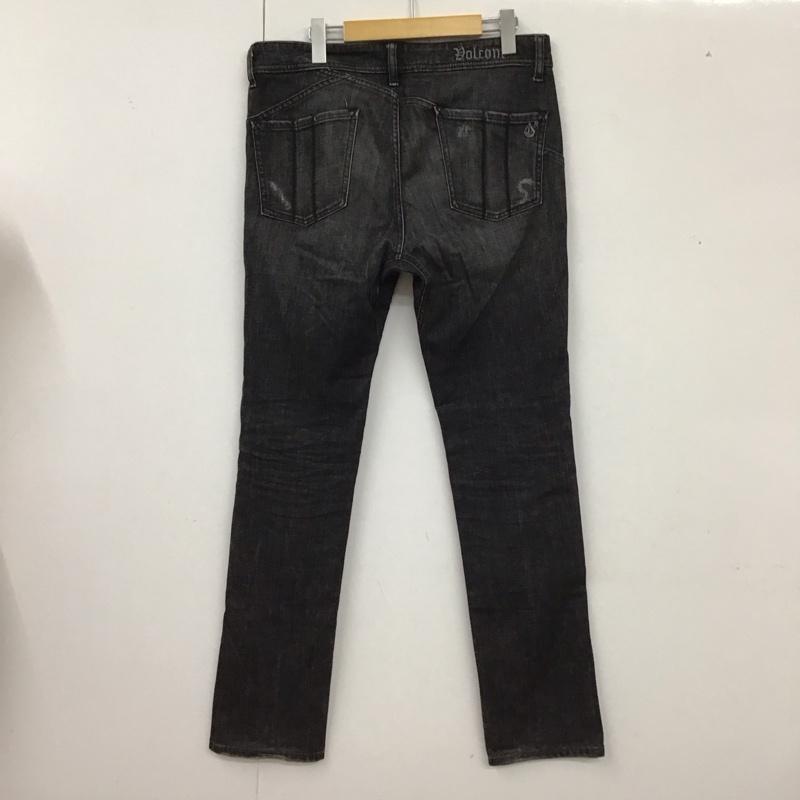 ボルコム VOLCOM パンツ デニム、ジーンズ ダメージ 34 34 ロゴ、文字 黒 / ブラック /  メンズ USED 古着 中古 10118103