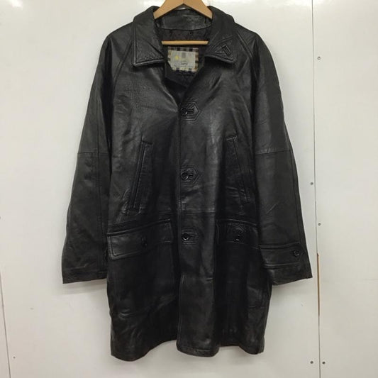 古着 USED ジャケット、上着 ジャケット、ブレザー レザージャケット ボタンジャケット アウター ロングコート 40 無地 黒 / ブラック /  メンズ USED 古着 中古 10137480