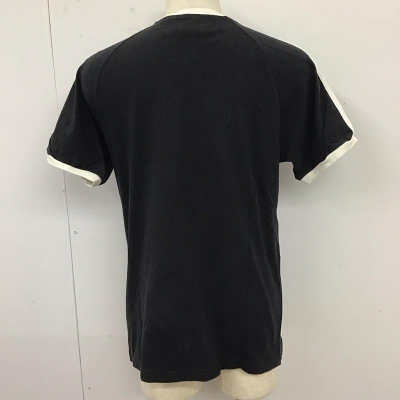 アディダス adidas Tシャツ 半袖 CW1202 3 STRIPES TEE ロゴ、文字 黒 / ブラック / X 白 / ホワイト /  メンズ USED 古着 中古 10121332
