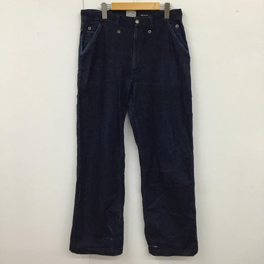 ヒューストン HOUSTON パンツ デニム、ジーンズ デニムパンツ ワイドパンツ ストレートパンツ カジュアルパンツ 34 ロゴ、文字 インディゴ / インディゴ /  メンズ USED 古着 中古 10120498