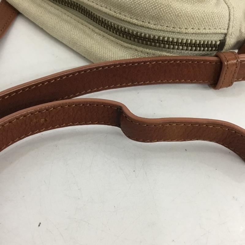 アニエス・ベー agnes b. ショルダーバッグ ショルダーバッグ NS14C-01 ヘンプ レザー ロゴ、文字 茶 / ブラウン / X アイボリー / アイボリー /  レディース USED 古着 中古 10147142