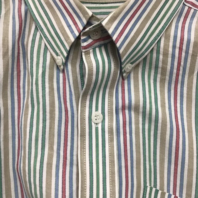 古着 USED シャツ、ブラウス 半袖 半袖シャツ ストライプシャツ ボタンダウンシャツ L ストライプ マルチカラー / マルチカラー /  メンズ USED 古着 中古 10142600