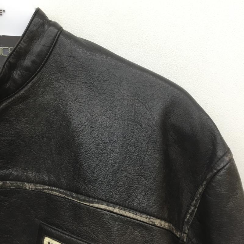 ユーズドクロージング used clothes ジャケット、上着 ライダース MASON PRINCE メゾンプリンス ダブルZIP ショート丈 シングルライダース 3 ロゴ、文字 ダークブラウン / ダークブラウン /  メンズ USED 古着 中古 10107082