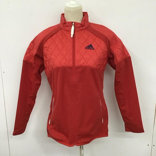 アディダス adidas ジャケット、上着 ジャンパー、ブルゾン L 無地 X ロゴ、文字 赤 / レッド /  レディース USED 古着 中古 10128365
