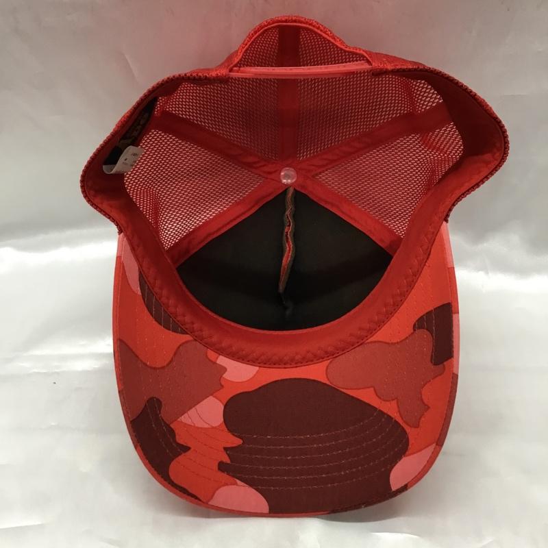アベイシングエイプ A BATHING APE 帽子 キャップ NERD メッシュキャップ FREE ロゴ、文字 赤 / レッド /  メンズ USED 古着 中古 10109192