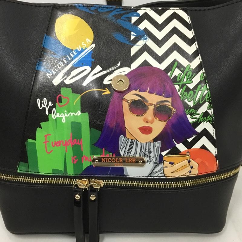 ニコルリー Nicole Lee リュックサック、デイパック リュックサック、デイバッグ マルチウェイ ショルダーバッグ  黒 / ブラック /  レディース USED 古着 中古 10142840