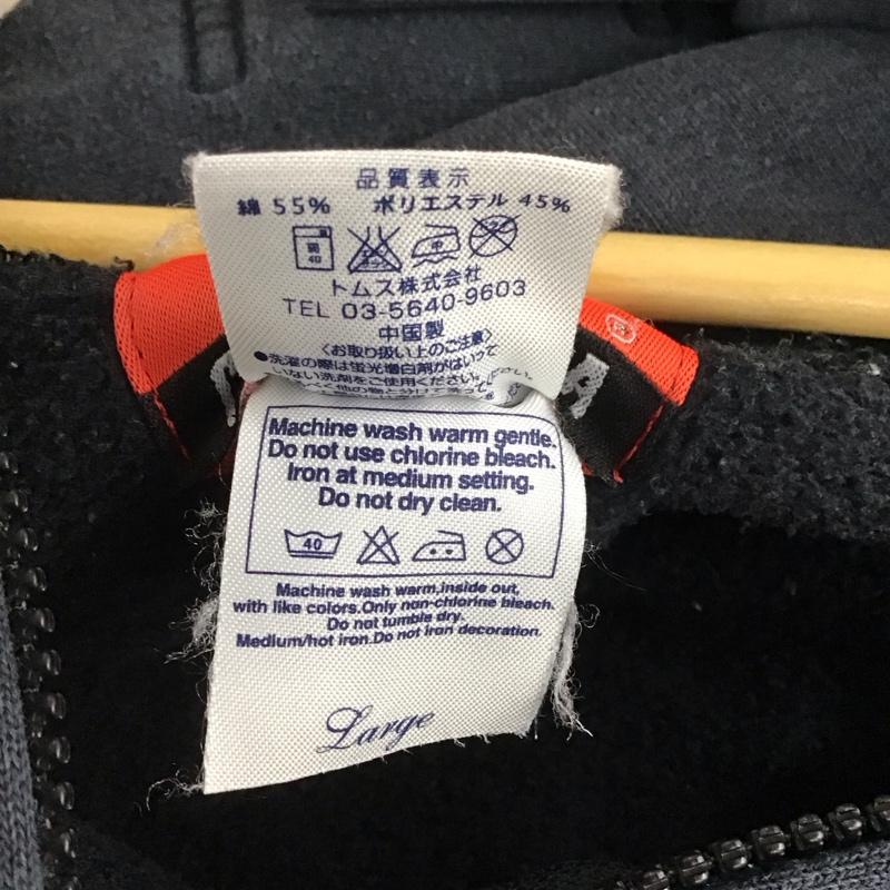 クリームソーダ CREAMSODA パーカー 長袖 ジップアップ フルジップ スウェット L ロゴ、文字 黒 / ブラック /  メンズ USED 古着 中古 10144716