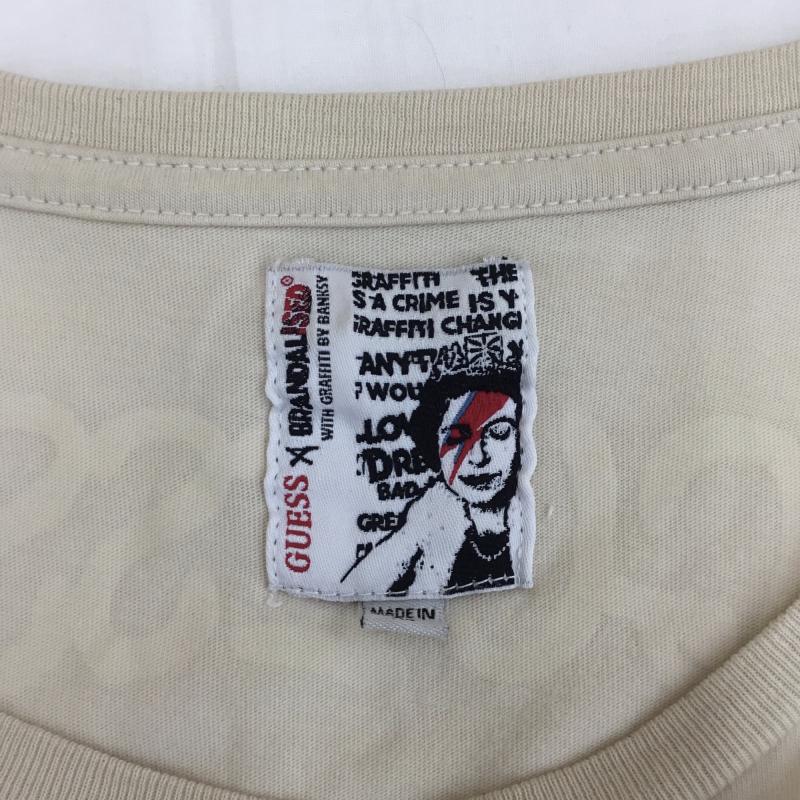 ゲス Guess Tシャツ 半袖 GUESS BRANDALISED(R) WITH GRAFFITI BY BANKSY Thug Bunny Tee XL プリント X キャラクター 茶 / ブラウン /  メンズ USED 古着 中古 10129215