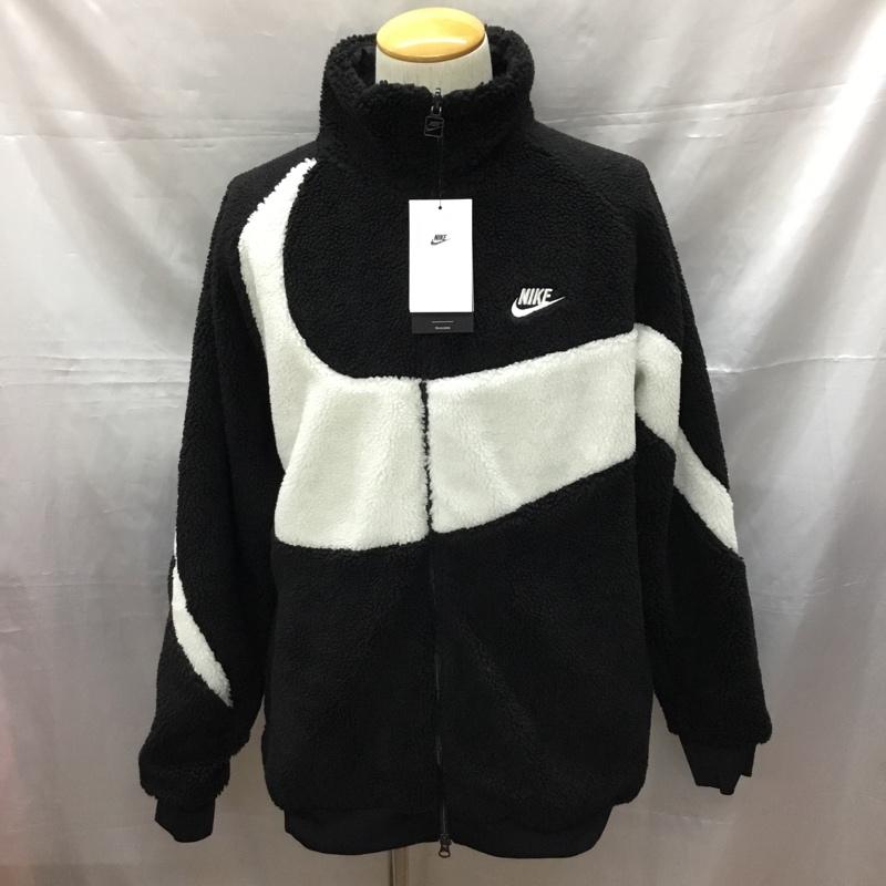 ナイキ NIKE ジャケット、上着 ジャンパー、ブルゾン BQ6546-011 SWOOSH FULL ZIP JACKET ボア ビッグ スウッシュ 2XL タグ付き XXL ロゴ、文字 黒 / ブラック / X 白 / ホワイト /  メンズ USED 古着 中古 10114815