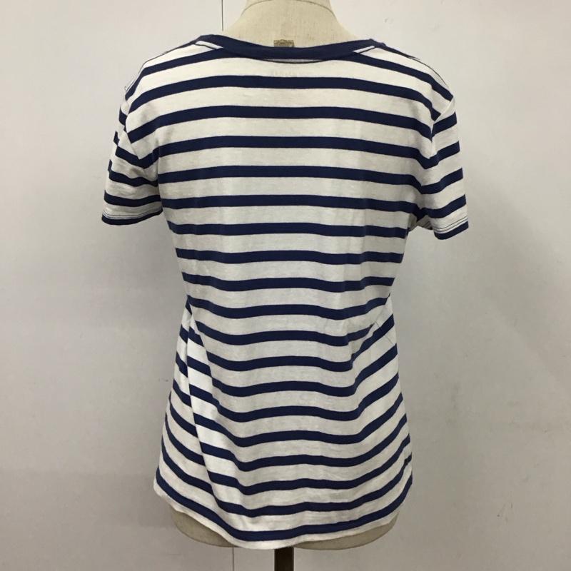 ポロラルフローレン POLO RALPH LAUREN Tシャツ 半袖 クルーネック ポロベア ボーダー XL プリント 白 / ホワイト / X 青 / ブルー /  レディース USED 古着 中古 10118829