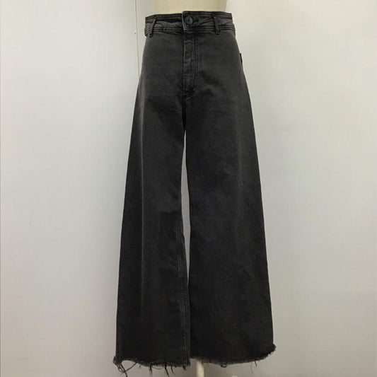 ザラ ZARA パンツ デニム、ジーンズ デニムパンツ ワイドパンツ ストレートパンツ カジュアルパンツ 36 無地 黒 / ブラック /  レディース USED 古着 中古 10117993