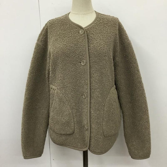 ユニクロ UNIQLO ジャケット、上着 ジャケット、ブレザー 241-408760 フリースノーカラージャケット アウター 長袖ジャケット L 無地 茶 / ブラウン /  レディース USED 古着 中古 10110301