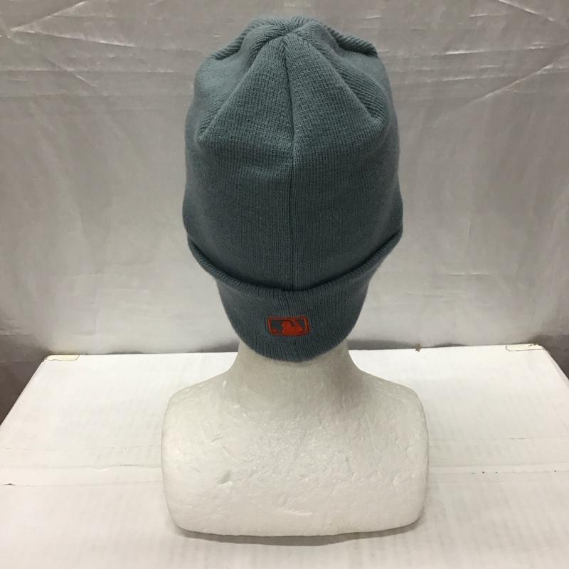 ニューエラ NEW ERA 帽子 ニット帽 ベーシック カフニット MLB ニューヨーク メッツ スレート ロゴ、文字 水色 / ライトブルー / X 橙 / オレンジ /  メンズ USED 古着 中古 10120887
