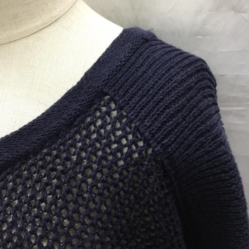 ビームス ハート BEAMS HEART ニット、セーター 半袖 43-05-0033-213 サマーニット メッシュ 無地 紺 / ネイビー /  レディース USED 古着 中古 10118738