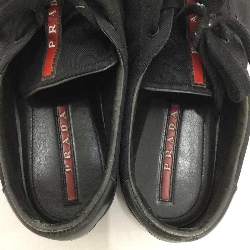 プラダ PRADA スニーカー スニーカー 4E 2860 9 ローカット ロゴ、文字 黒 / ブラック /  メンズ USED 古着 中古 10149669