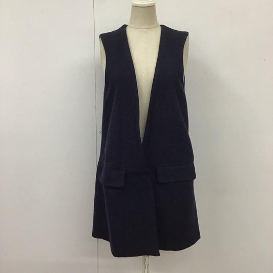 ザラ ZARA TRAFALUC ベスト ベスト ベスト ノースリーブカットソー 前ボタン S 無地 紺 / ネイビー /  レディース USED 古着 中古 10113840