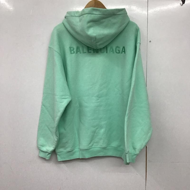 バレンシアガ BALENCIAGA パーカー 長袖 長袖パーカー プルオーバーパーカー スウェット XS ロゴ、文字 薄緑 / ライトグリーン /  メンズ USED 古着 中古 10144789