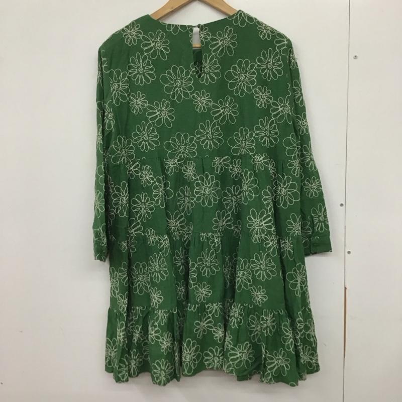 ザラ ZARA ワンピース ロングスカート 長袖ワンピース ロングワンピース フレアスカート XL 刺繍 緑 / グリーン /  レディース USED 古着 中古 10135448