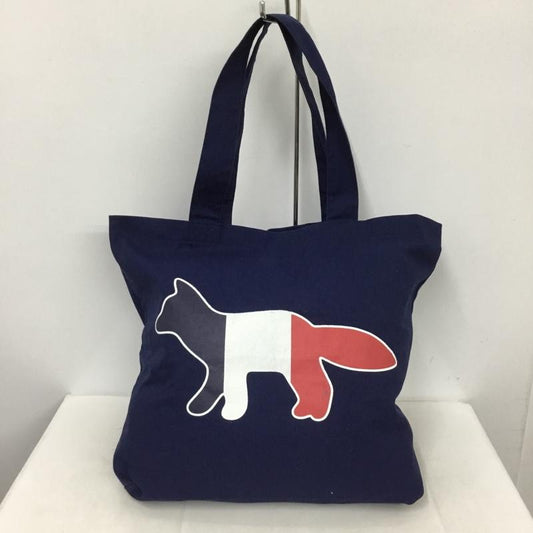 メゾンキツネ MAISON KITSUNE トートバッグ トートバッグ AU05101WW0007 TRICOLOR FOX TOTE プリント 紺 / ネイビー /  メンズ USED 古着 中古 10136396