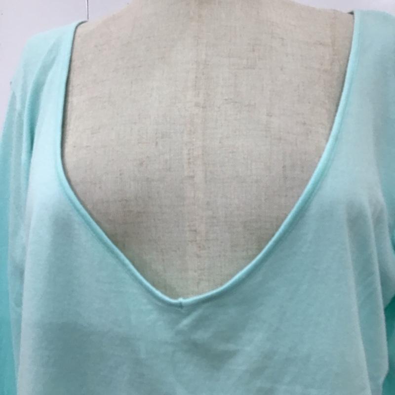 アニエス・ベー agnes b. カットソー 長袖 Vネック ロンT 3 無地 水色 / ライトブルー /  レディース USED 古着 中古 10116707