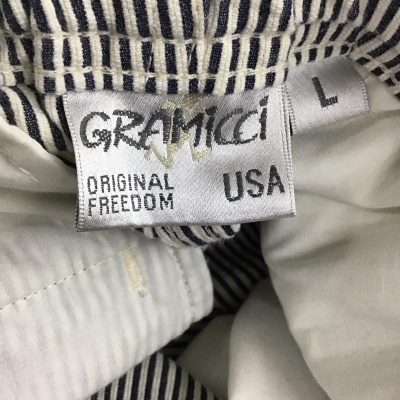 グラミチ GRAMICCI パンツ ショートパンツ GMP-18S320 ショートパンツ ハーフパンツ L ストライプ 白 / ホワイト / X 紺 / ネイビー /  メンズ USED 古着 中古 10135710