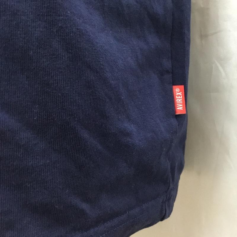 アヴィレックス AVIREX Tシャツ 半袖 半袖カットソー プリントTシャツ クルーネックカットソー XXL プリント 紺 / ネイビー /  メンズ USED 古着 中古 10120454