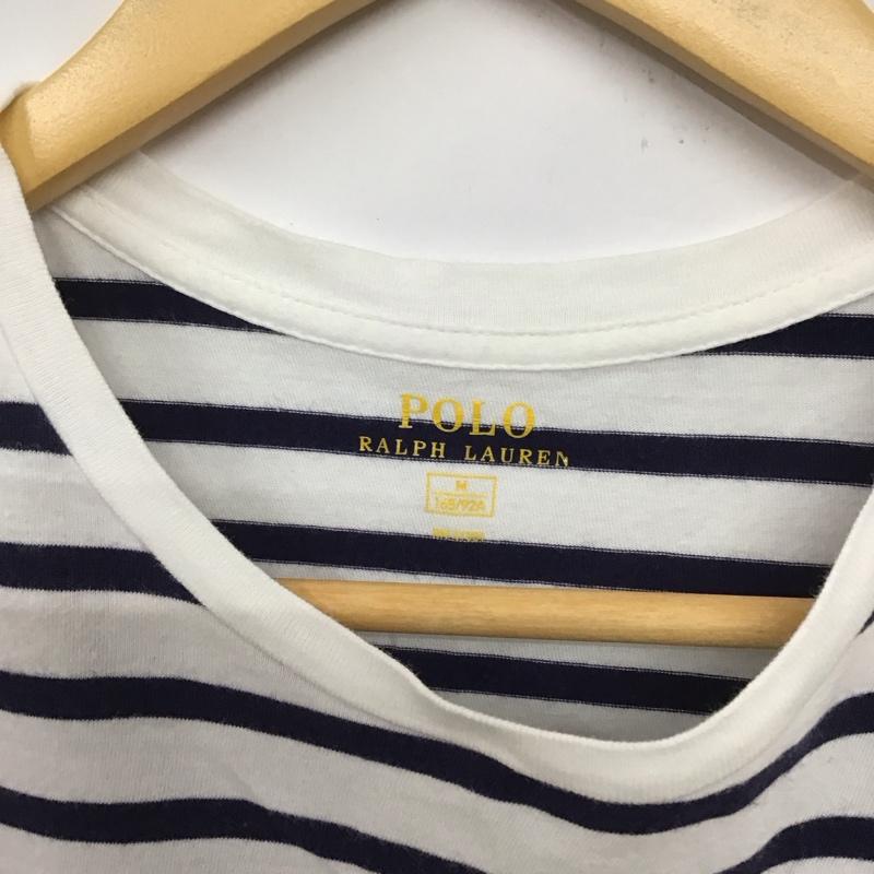 ポロラルフローレン POLO RALPH LAUREN Tシャツ 半袖 M ボーダー柄 白 / ホワイト / X 紺 / ネイビー /  レディース USED 古着 中古 10133803