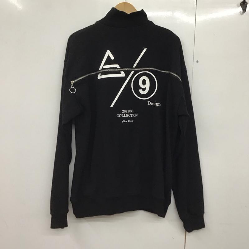 エージェムナイン A GEM/9 トレーナー 長袖 FREE プリント 黒 / ブラック /  メンズ USED 古着 中古 10141454