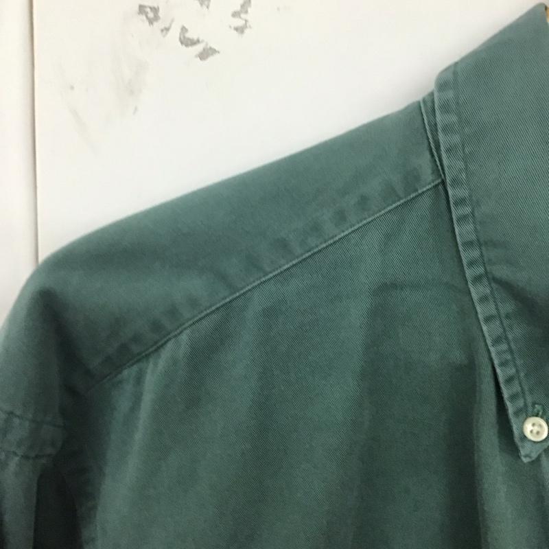 ラルフローレン RALPHLAUREN シャツ、ブラウス 長袖 長袖シャツ 無地シャツ カラーシャツ ボタンダウンシャツ L ロゴ、文字 緑 / グリーン /  メンズ USED 古着 中古 10129028