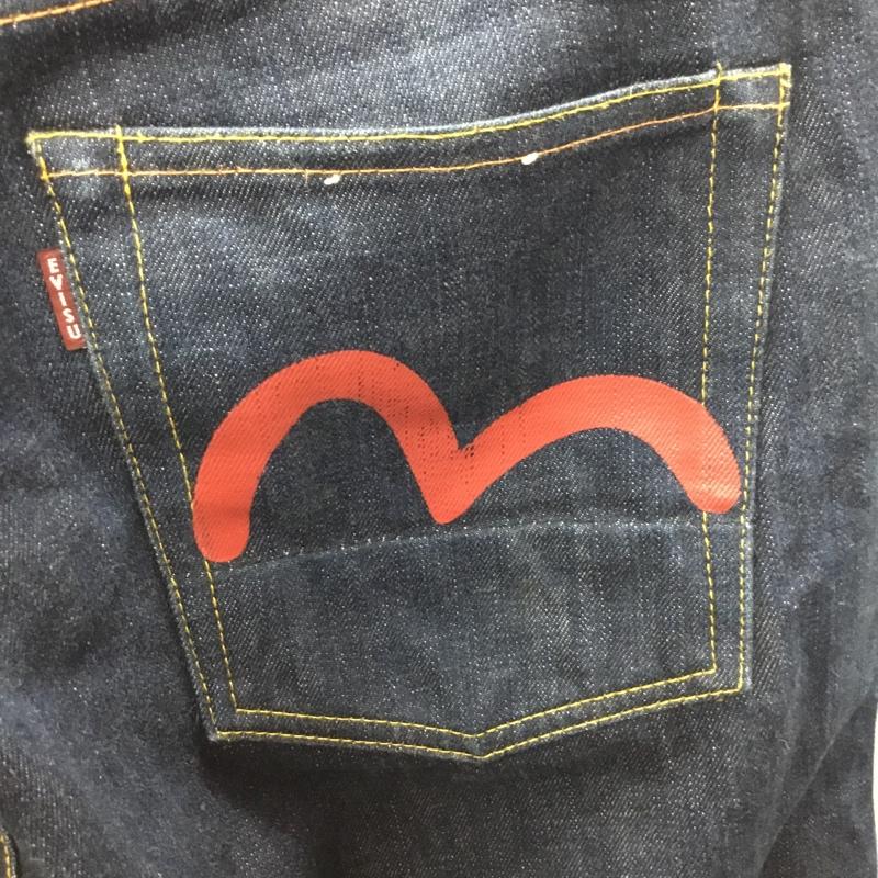 エヴィス EVISU パンツ デニム、ジーンズ デニムパンツ ストレートパンツ ワイドパンツ カジュアルパンツ 32インチ 無地 インディゴ / インディゴ /  メンズ USED 古着 中古 10115222