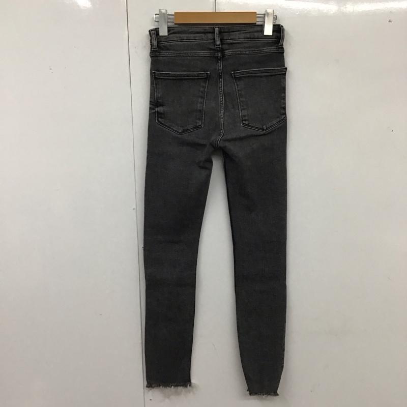 ザラ ZARA パンツ デニム、ジーンズ スリムパンツ カジュアルパンツ ストレートパンツ ストレッチパンツ 36 無地 黒 / ブラック /  レディース USED 古着 中古 10117866