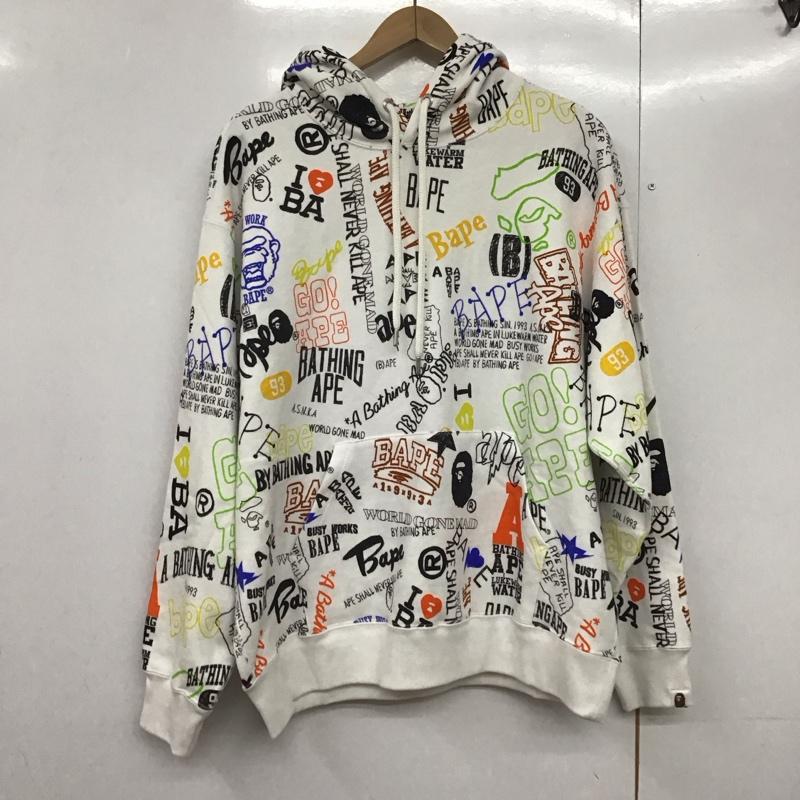 アベイシングエイプ A BATHING APE パーカー 長袖 001PPK301301M HAND DRAW PULLOVER HOODIE プルオーバー 裏毛 M 総柄 マルチカラー / マルチカラー /  メンズ USED 古着 中古 10144710