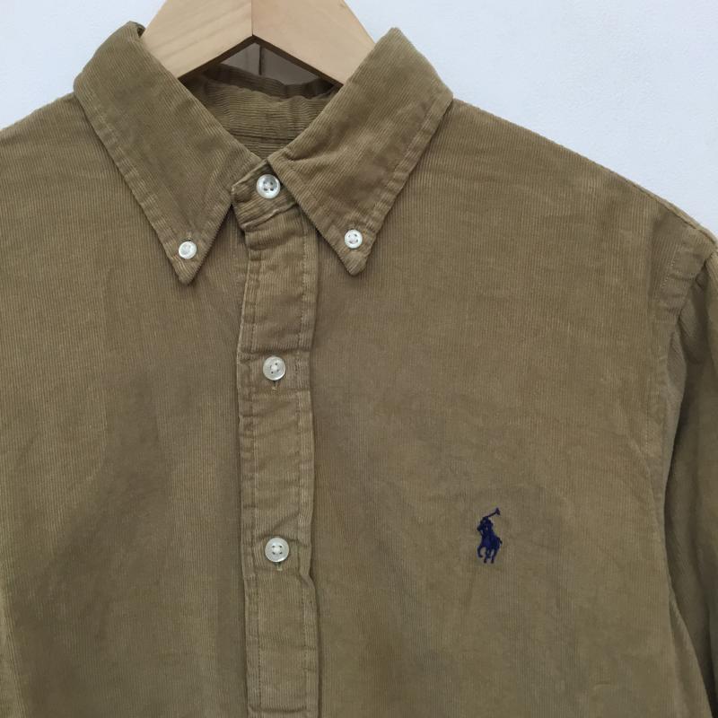 ポロラルフローレン POLO RALPH LAUREN シャツ、ブラウス 長袖 コーデュロイシャツ S ロゴ、文字 茶 / ブラウン /  メンズ USED 古着 中古 10136215
