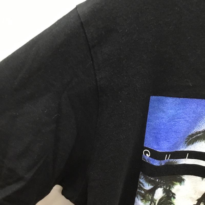 クイックシルバー Quiksilver Tシャツ 半袖 M プリント 黒 / ブラック /  メンズ USED 古着 中古 10110606