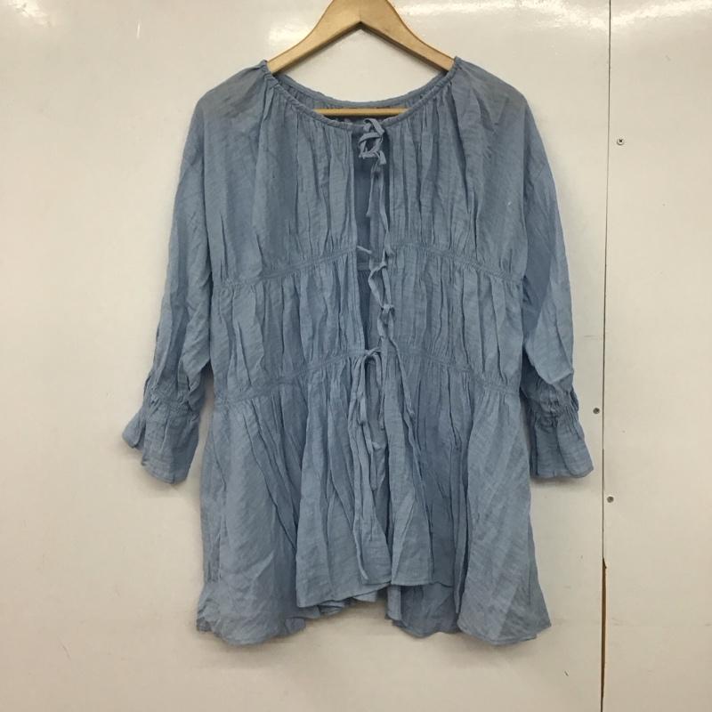 ローリーズファーム LOWRYS FARM シャツ、ブラウス 七分袖 FREE 無地 水色 / ライトブルー /  レディース USED 古着 中古 10146968