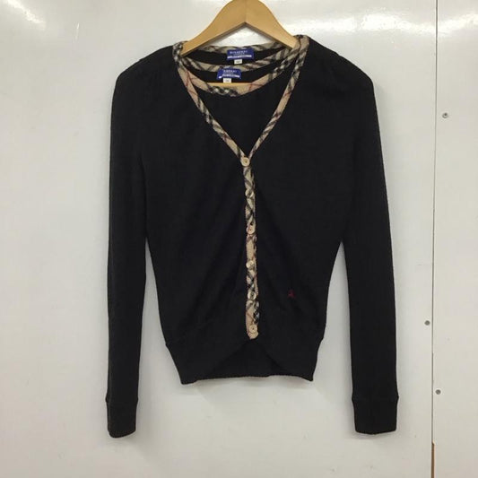 バーバリーブルーレーベル BURBERRY BLUE LABEL アンサンブルニット 長袖 ノースリーブ タンクトップ 38 無地 黒 / ブラック /  レディース USED 古着 中古 10132181