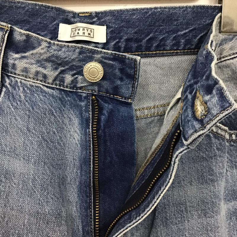 ローリーズファーム LOWRYS FARM パンツ デニム、ジーンズ LF524007AD ワイドパンツ L ダメージ加工 青 / ブルー /  レディース USED 古着 中古 10122575
