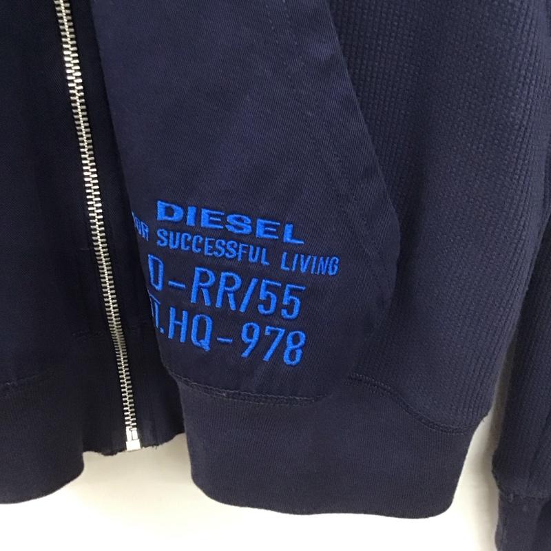 ディーゼル DIESEL パーカー 長袖 ジップアップパーカー 長袖パーカー S ロゴ、文字 紺 / ネイビー /  メンズ USED 古着 中古 10148316
