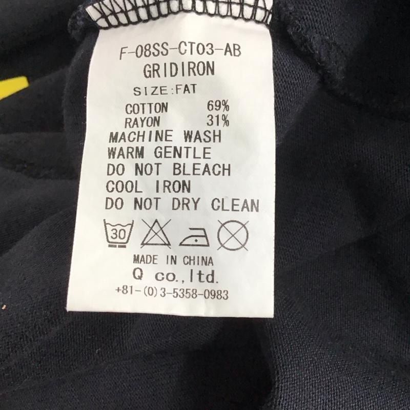 エフエイティー FAT カットソー 七分袖 七分丈カットソー クルーネックカットソー ラグラン ロゴ、文字 黒 / ブラック / X 黄 / イエロー /  メンズ USED 古着 中古 10134586