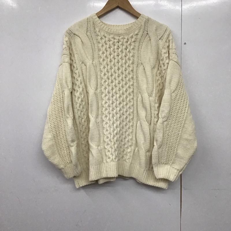 ロデオクラウンズ Rodeo Crowns ニット、セーター 長袖 モールニットケーブルトップス 420gad70-024b-1 FREE 無地 アイボリー / アイボリー /  レディース USED 古着 中古 10143428