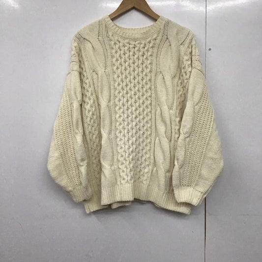 ロデオクラウンズ Rodeo Crowns ニット、セーター 長袖 モールニットケーブルトップス 420gad70-024b-1 FREE 無地 アイボリー / アイボリー /  レディース USED 古着 中古 10143428