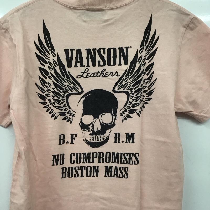 ヴァンソン VANSON Tシャツ 半袖 半袖カットソー プリントTシャツ クルーネックカットソー M プリント 桃 / ピンク /  メンズ USED 古着 中古 10150383
