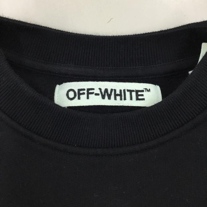 オフホワイト Off-White トレーナー 長袖 長袖トレーナー スウェット クルーネック リブスウェットカットソー S プリント 黒 / ブラック /  メンズ USED 古着 中古 10121518