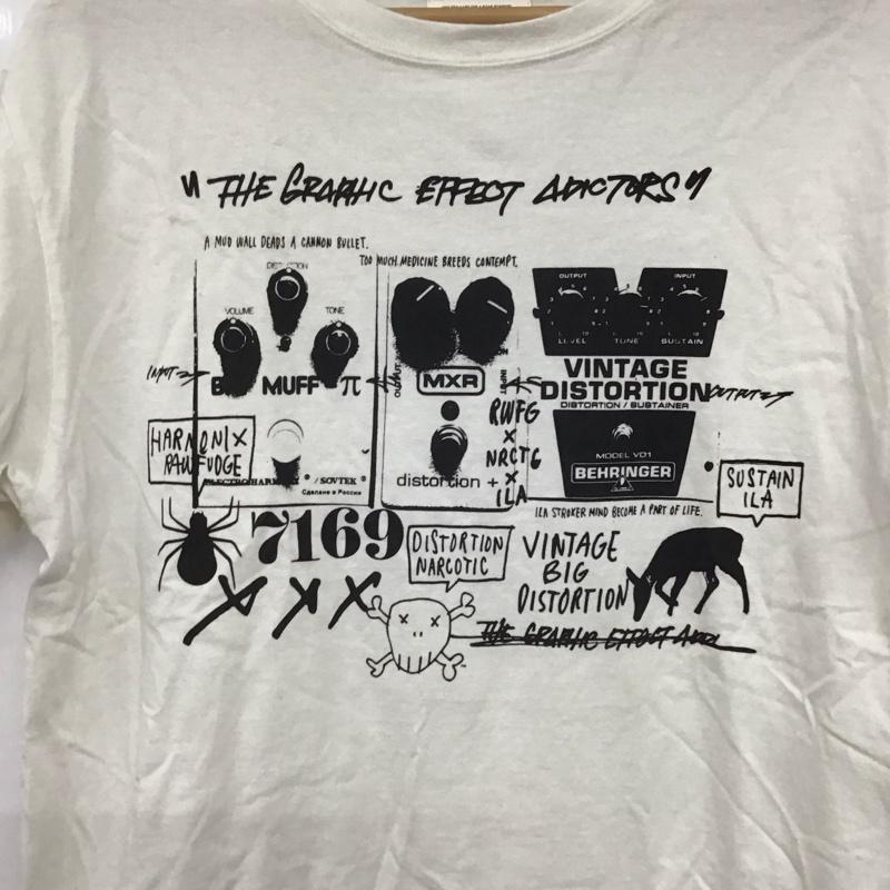 ローファッジ RAW FUDGE Tシャツ 半袖 半袖カットソー プリントTシャツ クルーネックカットソー S プリント 白 / ホワイト /  メンズ USED 古着 中古 10141458